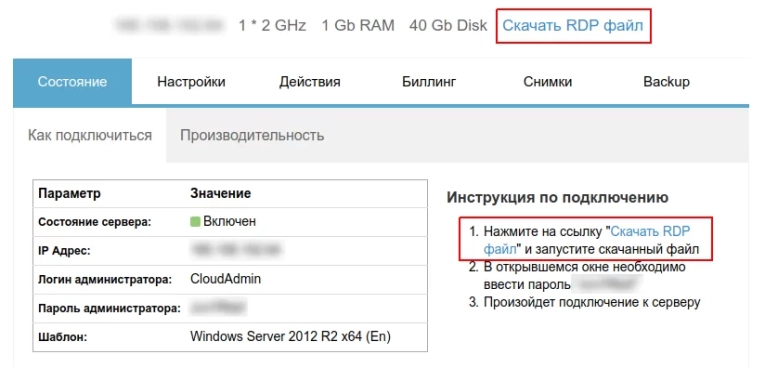 Рис.1. Форма заказанного сервера.