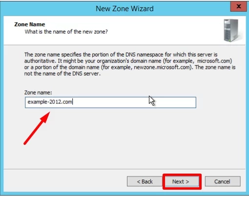 При необходимости поменяйте название будущего файла зоны и нажмите Далее: