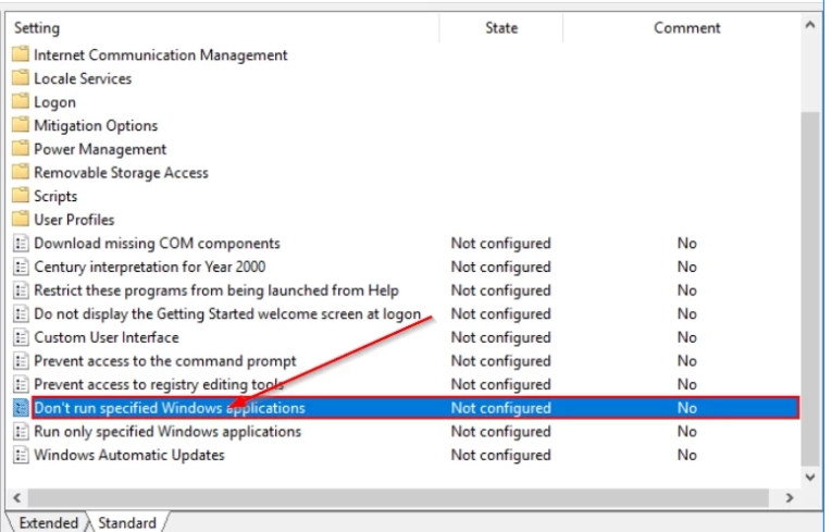 Скриншот №4. Выбор пункта.