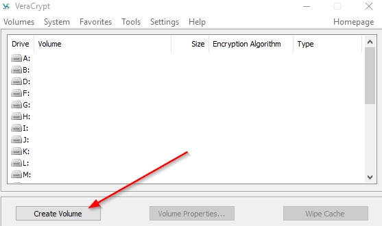 Скриншот №1. Создать том.