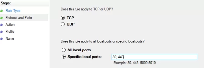 5. На следующем этапе определяется действие, выполняемое при указанных условиях. Так как требуется открыть порт, выбирается пункт Allow the connection («Разрешить подключение») и в очередной раз нажимается кнопка Next («Далее»).